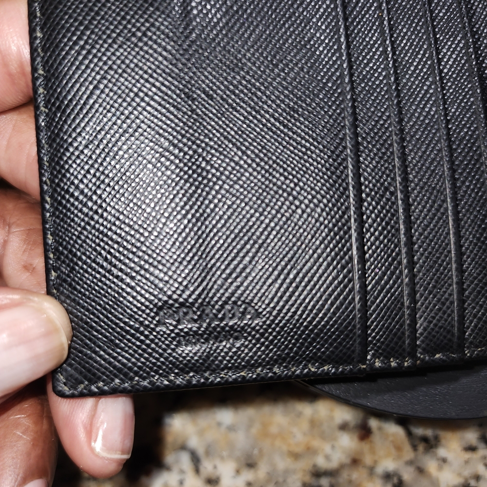 Prada Black Leather/ Nylon Wallet  Excellent Condition